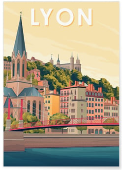 Affiche ville Lyon 5 | A3 : 29,7x42cm