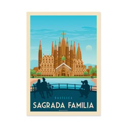 Affiche 30x40 cm - Barcelona Sagada Familia - Olahoop Travel Posters