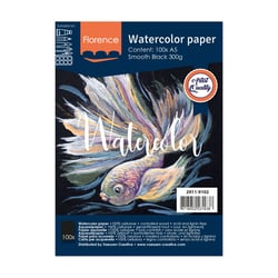 Papier aquarelle Florence - 100 feuilles - Lisse - Noir - A5 - 300 g/m²