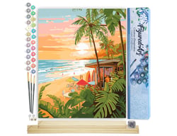 Peinture par Numéro Figured'Art - Club de surf - Kit de Loisir Créatif DIY Numéro d'Art Complet - 40x50cm toile roulée + châssis en bois à monter