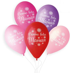 5 Ballons Bonne Fête Maman Ø33cm
