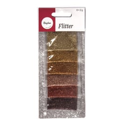Poudre de paillettes Mélange - , or / cuivre, 6 couleurs à 2g, 12g
