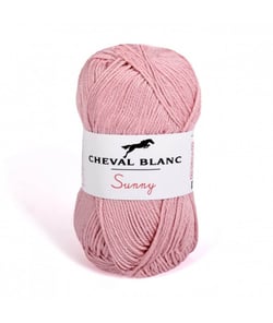 Pelote de coton à tricoter SUNNY UNI - Cheval blanc - PPSC 289 Rose