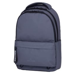 Sac à dos - Gris - 2 compartiments + poches zippées - Dos matelassé - Collège - Lycée - Walker