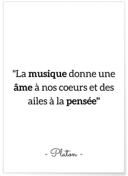 Affiche Platon : 'La musique donne une âme' | A3 : 29,7x42cm
