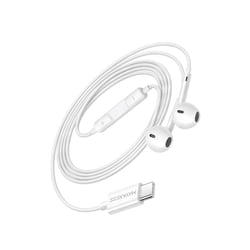 Mayaxess Écouteurs Filaires pour Xiaomi 17 Ultra USB-C avec Micro intégré Blanc