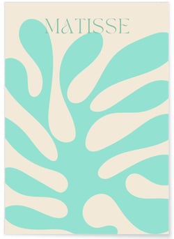 Affiche Matisse 'Feuillage Menthe' – Art abstrait organique | A3 : 29,7x42cm