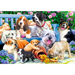 Puzzle 1000 pièces - Dogs in the Garden - Trefl