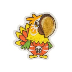 Ecusson thermocollant oiseau tropical orange 4x3.5cm