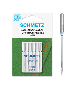 Aiguilles pour surpiquer pour machine - Dimension 90/14 - 130N - 5 pces - SCHMETZ Vert