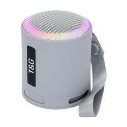 Enceinte Bluetooth Portable LED Multicolore Sans Fil Subwoofer Avec Lumière RGB Gris YONIS