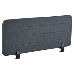 Séparateur de Bureau Gris Foncé en PET Acoustique Recouvert de Tissu 120 x 40 cm avec Pinces de Fixation
