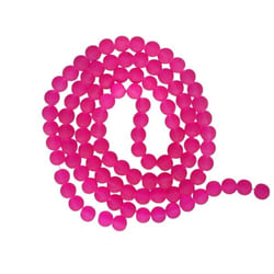 Fil de 95 perles ronde de verre transparent mat givré 8 mm fabrication bijoux ROSE NEON