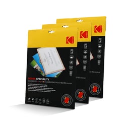 KODAK Pochettes plastifiantes A4 couleurs – KD-LMA4CLR-PK12C – 3 x 12 (36), 150 microns, Rouge, Jaune, Bleu