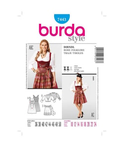 Patron Burda 7443 Robe taille n°FR 36-50