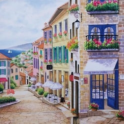 Lot de 4 serviettes en papier découpage collage 33 cm RUE D ITALIE N 113