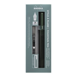 Stylo à plume - Alu - Sauge - Plume iridium moyenne - Rechargeable - Rhodia scRipt