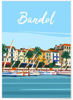 Affiche ville Bandol | A3 : 29,7x42cm