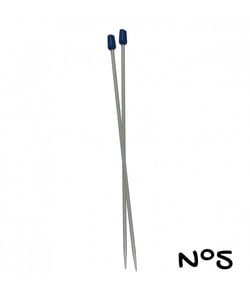 Aiguilles à tricoter - 30 cm - aluminium - n°2 a n°5 - Distrifil 5 Gris
