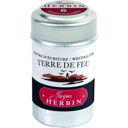 6 cartouches d'encre - Terre de feu - Pour stylos plume et roller - Herbin
