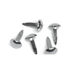 Attaches parisiennes Rond, 4+8 mm, boîte blister 75 pces, argent