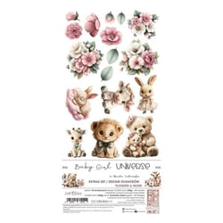 Set de 18 papiers de die cuts à découper 15,5 x 30, 5 cm Craft O Clock BABY GIRL UNIVERSE 11