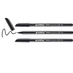 Lot de 3 feutres de coloriage pointe fine 1 mm - Edding - Noir - edding 1200