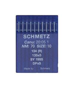 Lot de 10 Aiguilles pour machine à coudre industrielle - Dimension 70/10 - canu 20:05 1 134R/ 135x5 / DPx5 - Schmetz Bleu