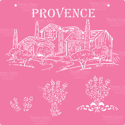 Pochoir plastique souple réutilisable 30 x 30 cm Fabrika Decoru PAYSAGE PROVENCALE 042