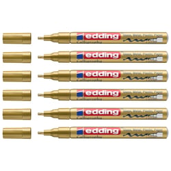 6 Marqueurs peinture brillante calligraphie EDDING - Or - Pointe calligraphique 1-2,5 mm