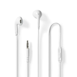 Nedis Écouteurs Filaires 3.5mm avec Micro et Contrôle du Volume 1.2m Blanc