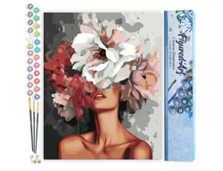 Peinture par Numéro Figured'Art - Beauté derrière les fleurs - Kit de Loisir Créatif DIY Numéro d'Art Complet - 40x50cm sans châssis en bois