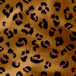 Tissu Double gaze imprimé Fauve violet sur fond Marron