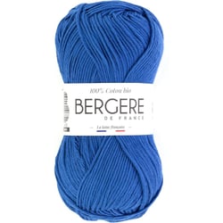 Pelote de laine - Royal - 100% coton bio - 3mm - Tricot et crochet - Bergère de France