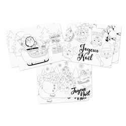 Sets de table de Noël en papier à colorier 28x38 cm 6 pièces