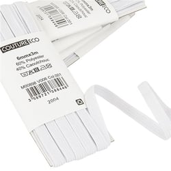 Tresse élastique 6mm 3 mètres blanc