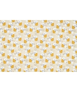 Tissu coton enfant chouette de 140 cm de largeur 0001 Jaune poussin vendu par 50 cm