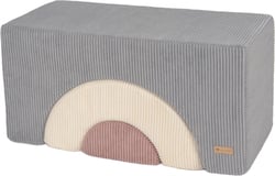 Arc en ciel - lot de 3 grand blocs gris, crème, rose clair - Velinda