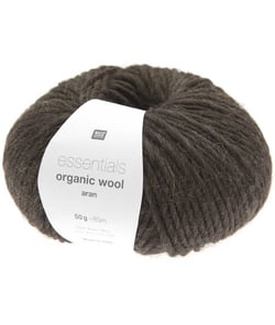 Pelote de laine à tricoter Essentials Organic Wool Aran - Rico Design 03 Brun Marron