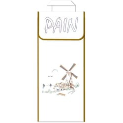 LUC - Sac à Pain Le Moulin 100% Coton Blanc Gansé