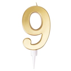 Bougie géante or - chiffre 9