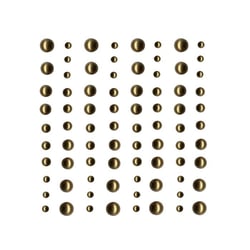 80 perles demi-cercles autocollantes dorées - Artemio
