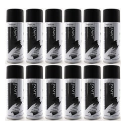 Lot de 12 sprays de peinture - Noir - Mat - 330ml - Amt