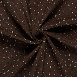 Tissu Velours Côtelé Thais léopard graphique Beige clair sur fond Marron chocolat