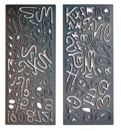 Matrices de découpe Vaessen Creative - Alphabet et Chiffres - 2 pièces - Acier