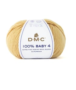 Pelote de mérino à tricoter 100% BABY 4 - DMC 110 Jaune