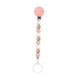 Attache tétine silicone rose blanc beige - Nattou
