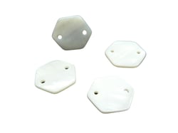 4 Sequins connecteurs hexagone en nacre naturelle - 17*15mm