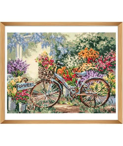 Kit de Point de Croix Comptée – Bicyclette – 41,5 x 31 cm - Trimits Multicolore