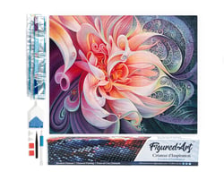 Diamond Painting Broderie Diamant Figured’Art 40x50cm toile entière roulée avec diamants carrés - Forme de fleurs